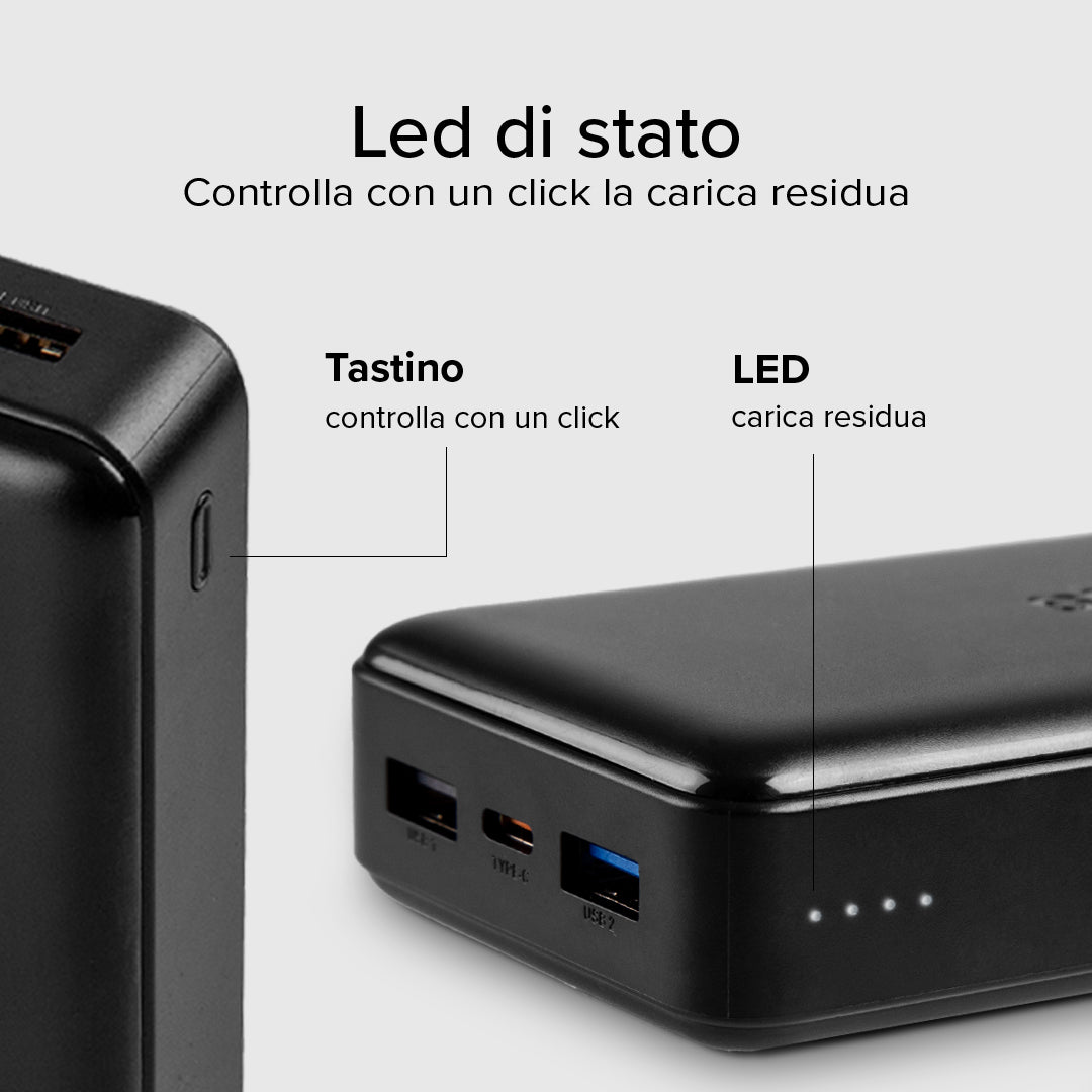 Power bank carga rápida de 20.000 mAh 2 USB