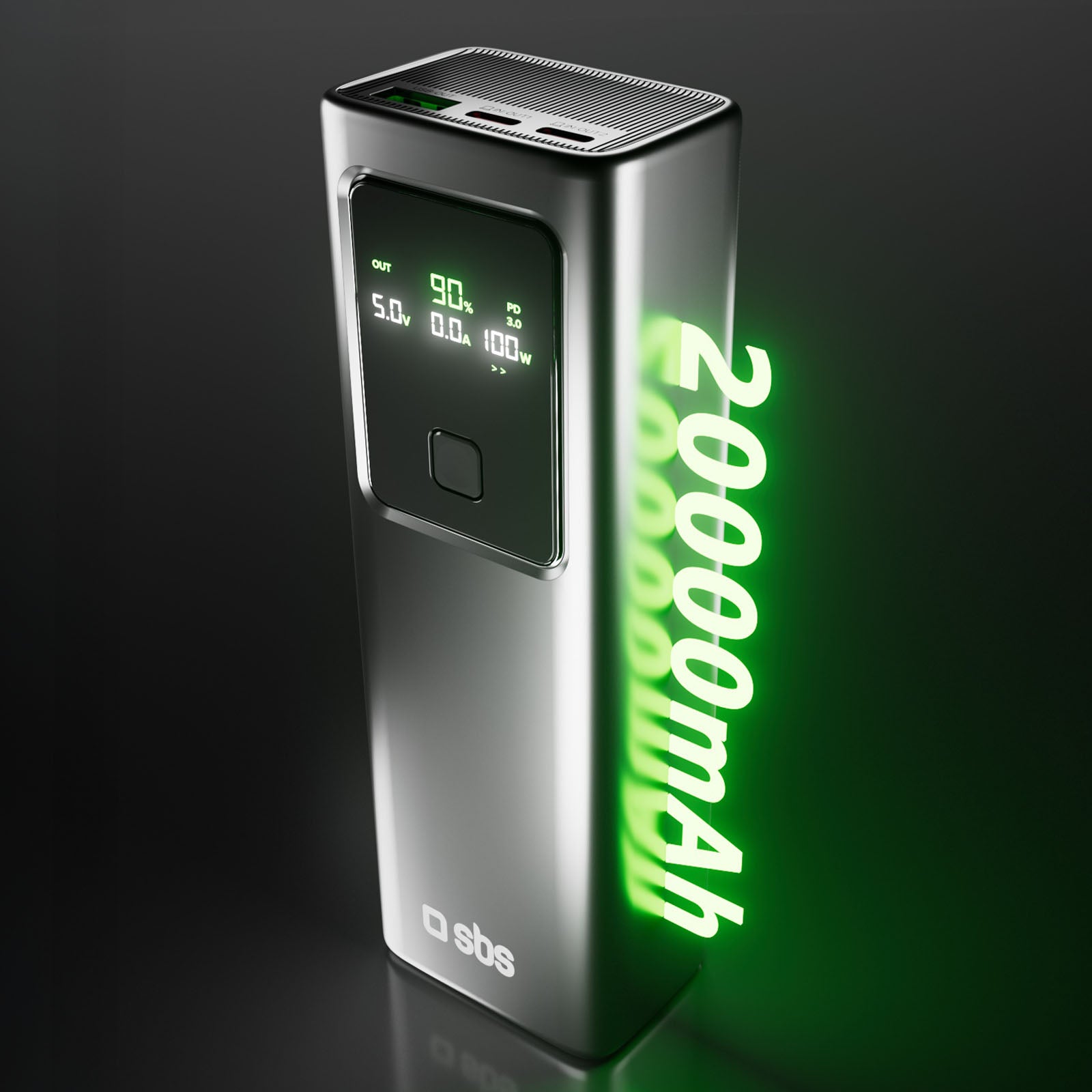 Batterie externe 20000 mAh avec écran LCD et technologie PD 100W