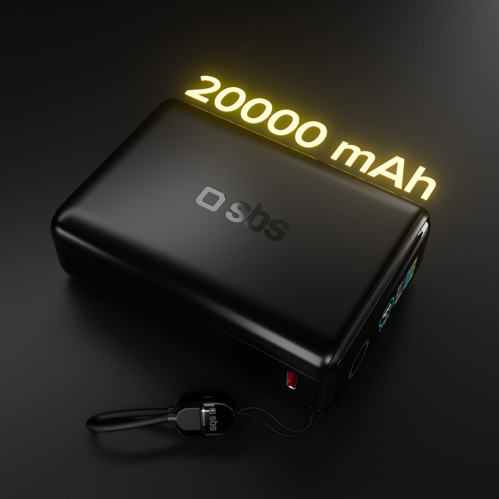 Power Bank 20000mAh avec câble intégré et écran TFT