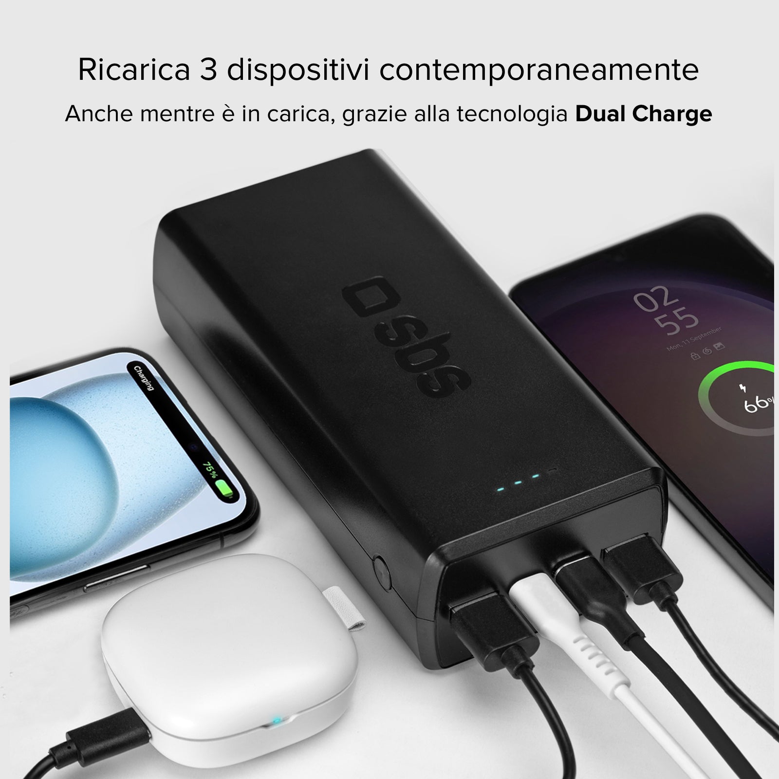 Power bank da 30.000 mAh con 2 porte USB-C e 2 porte USB-A