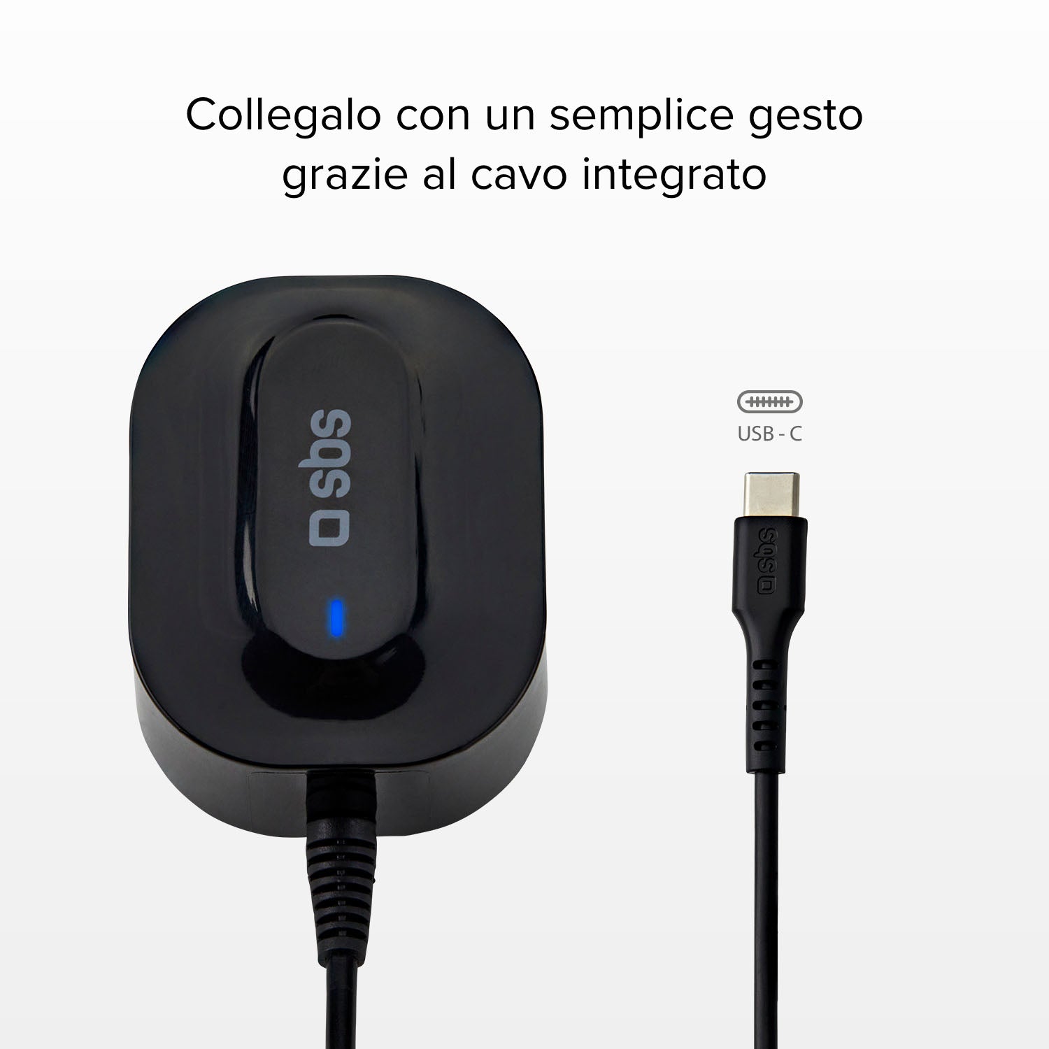 Caricatore UK ricarica ultra rapida con cavo USB-C integrato